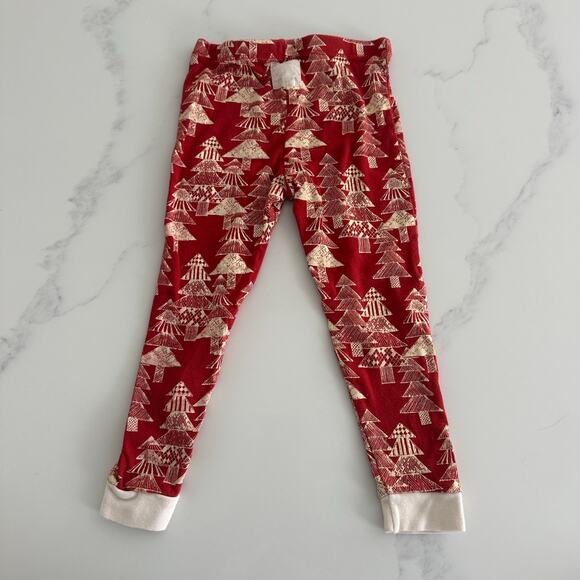 Burts Bees Baby Red Snowflake 2 Piece Pajamas 4T - Picture 3 of 8